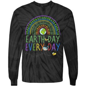 Pretty Earth Day Every Day Rainbow with Trees Earth Day Tie-Dye Long Sleeve Shirt