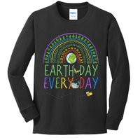 Pretty Earth Day Every Day Rainbow with Trees Earth Day Kids Long Sleeve Shirt