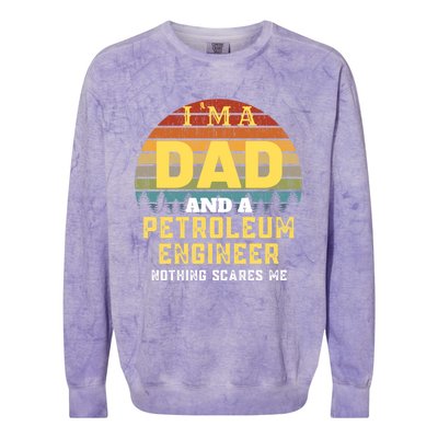 Petroleum Engineer Dad Vintage Gift Colorblast Crewneck Sweatshirt