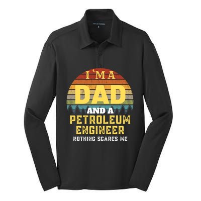 Petroleum Engineer Dad Vintage Gift Silk Touch Performance Long Sleeve Polo