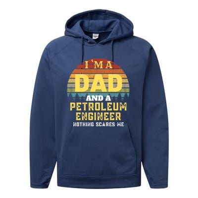 Petroleum Engineer Dad Vintage Gift Performance Fleece Hoodie