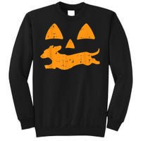 Pumpkin Eyes Dachshund Funny Halloween Jack O Lantern Dog Sweatshirt