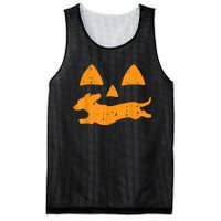 Pumpkin Eyes Dachshund Funny Halloween Jack O Lantern Dog Mesh Reversible Basketball Jersey Tank