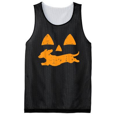 Pumpkin Eyes Dachshund Funny Halloween Jack O Lantern Dog Mesh Reversible Basketball Jersey Tank