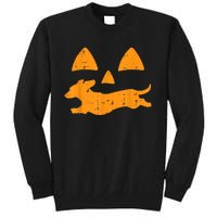 Pumpkin Eyes Dachshund Funny Halloween Jack O Lantern Dog Tall Sweatshirt