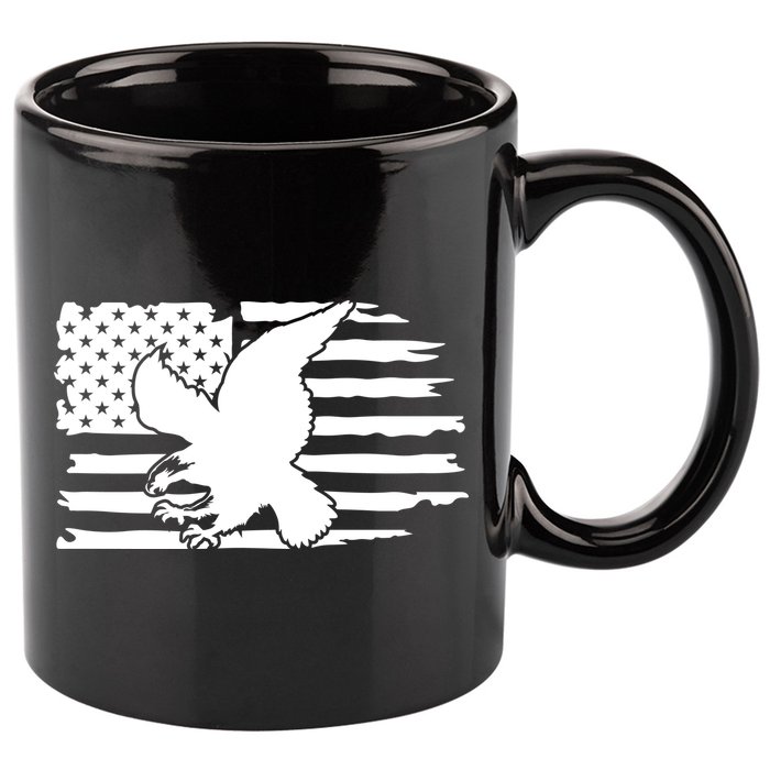 Patriotic Eagle Distress Flag USA 11oz C Handle Ceramic Mug