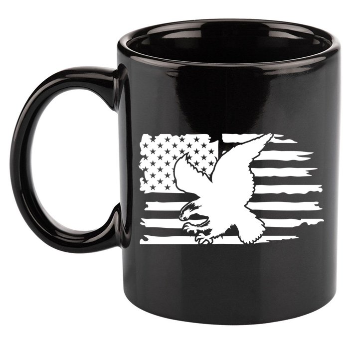 Patriotic Eagle Distress Flag USA 11oz C Handle Ceramic Mug