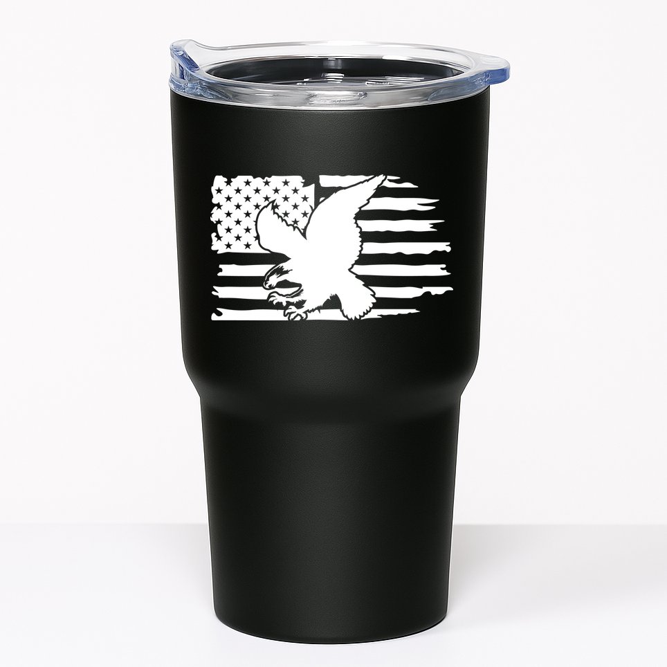 Patriotic Eagle Distress Flag USA Tumbler