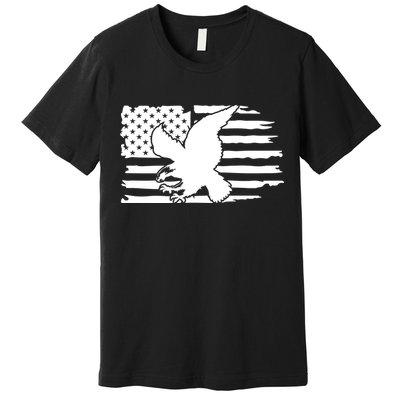 Patriotic Eagle Distress Flag USA Premium T-Shirt