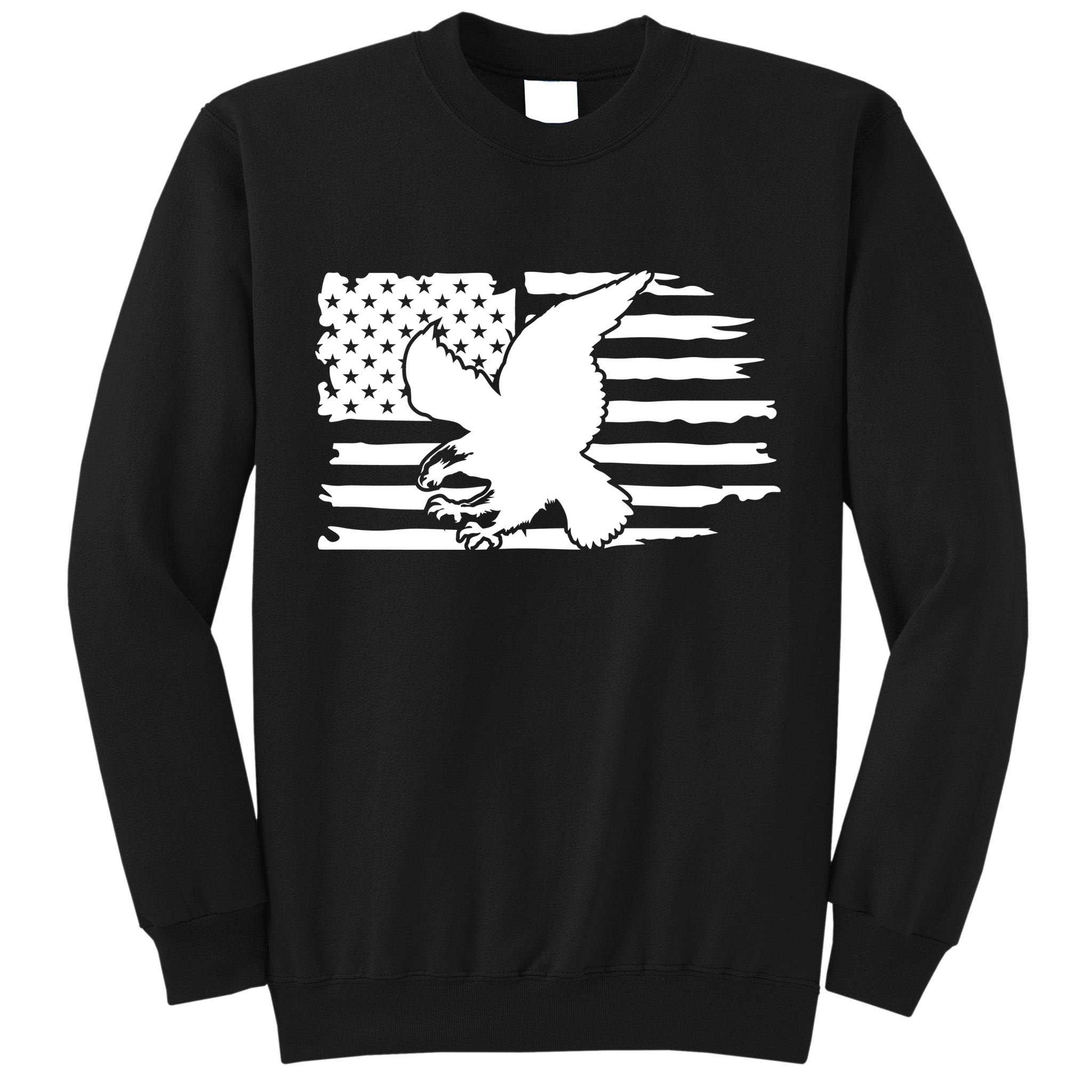 Patriotic Eagle Distress Flag USA Tall Sweatshirt