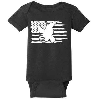 Patriotic Eagle Distress Flag USA Baby Bodysuit