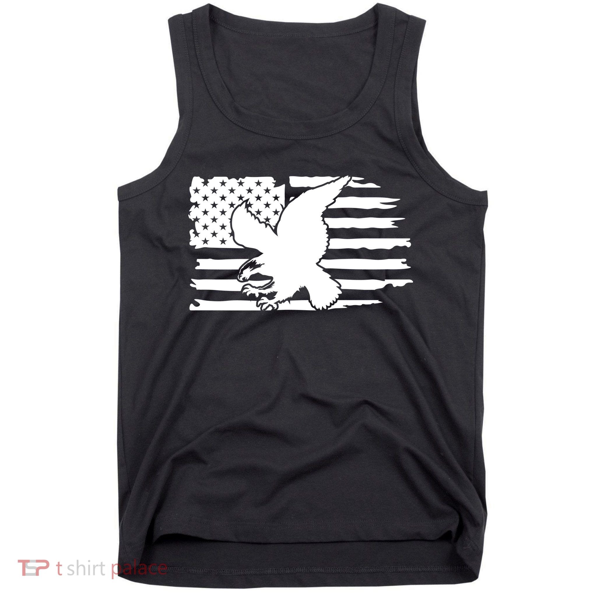 Patriotic Eagle Distress Flag USA Tank Top