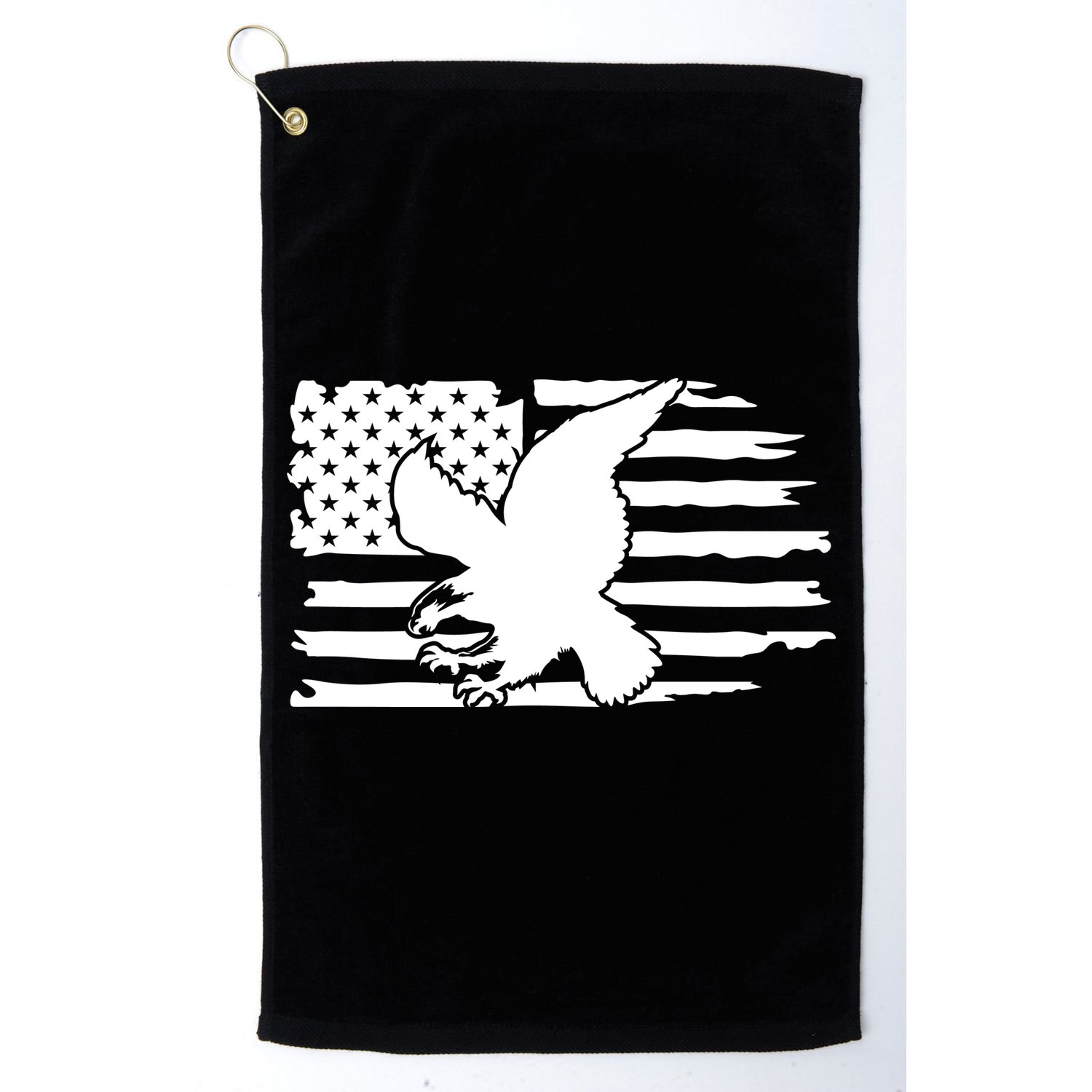 Patriotic Eagle Distress Flag USA Golf Towel
