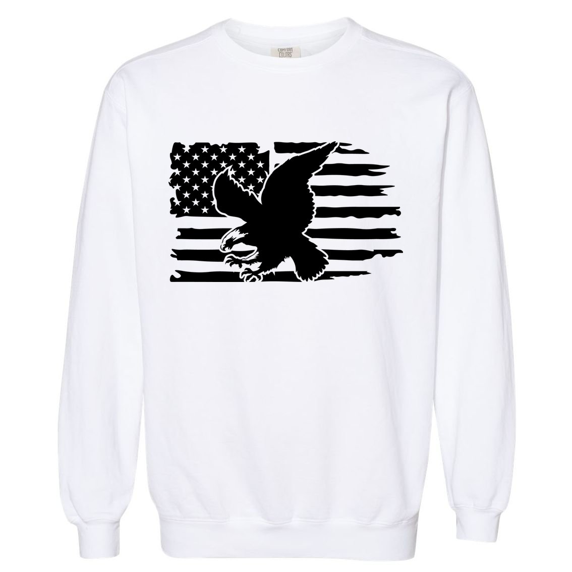 Patriotic Eagle Distress Flag USA Garment-Dyed Sweatshirt