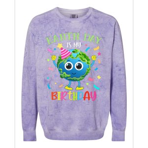 Pro Environment Earth Day is my Birthday Party Colorblast Crewneck Sweatshirt