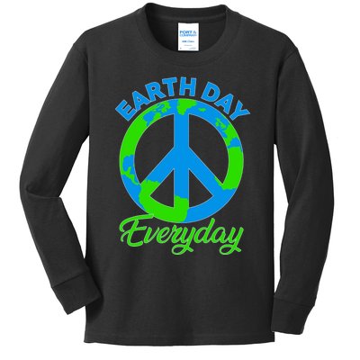 Piece Everyday Earth Day Kids Long Sleeve Shirt