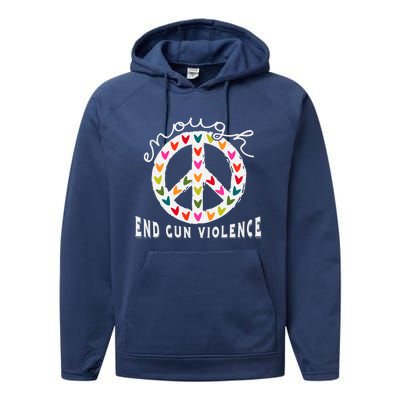 Peace Enough End Gun Violence Wear Orange Orange Shirt Day Performance Fleece Hoodie