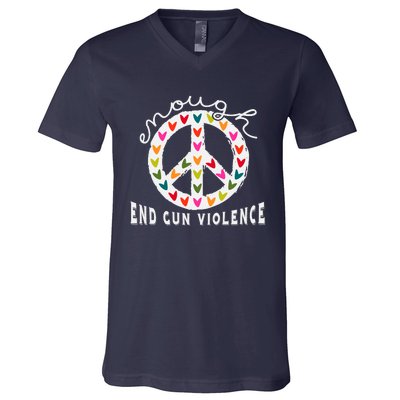 Peace Enough End Gun Violence Wear Orange Orange Shirt Day V-Neck T-Shirt