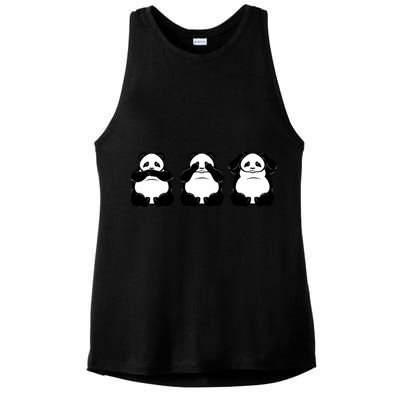 Peek A Boo Panda Ladies PosiCharge Tri-Blend Wicking Tank