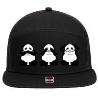 Peek A Boo Panda 7 Panel Mesh Trucker Snapback Hat