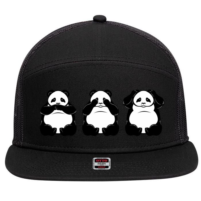 Peek A Boo Panda 7 Panel Mesh Trucker Snapback Hat