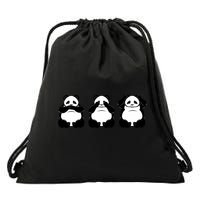 Peek A Boo Panda Drawstring Bag