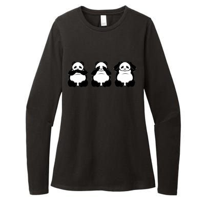 Peek A Boo Panda Womens CVC Long Sleeve Shirt