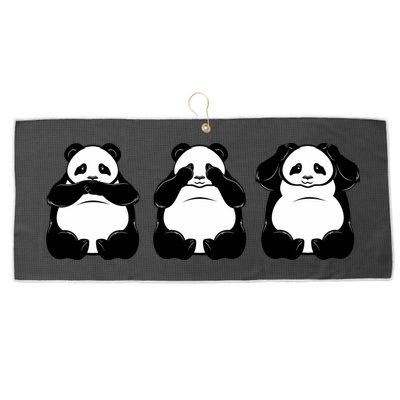 Peek A Boo Panda Large Microfiber Waffle Golf Towel