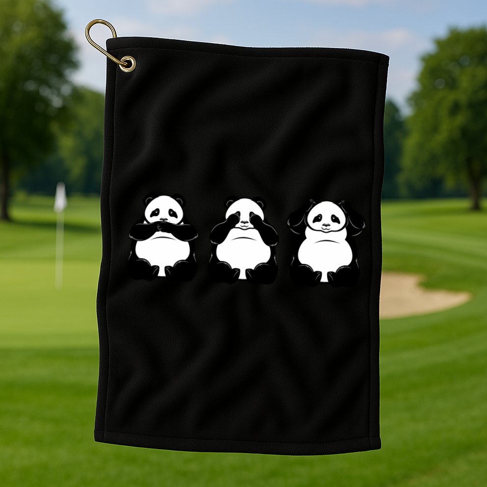 Peek A Boo Panda Golf Towel