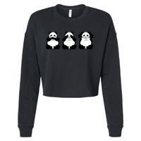 Peek A Boo Panda Cropped Pullover Crew