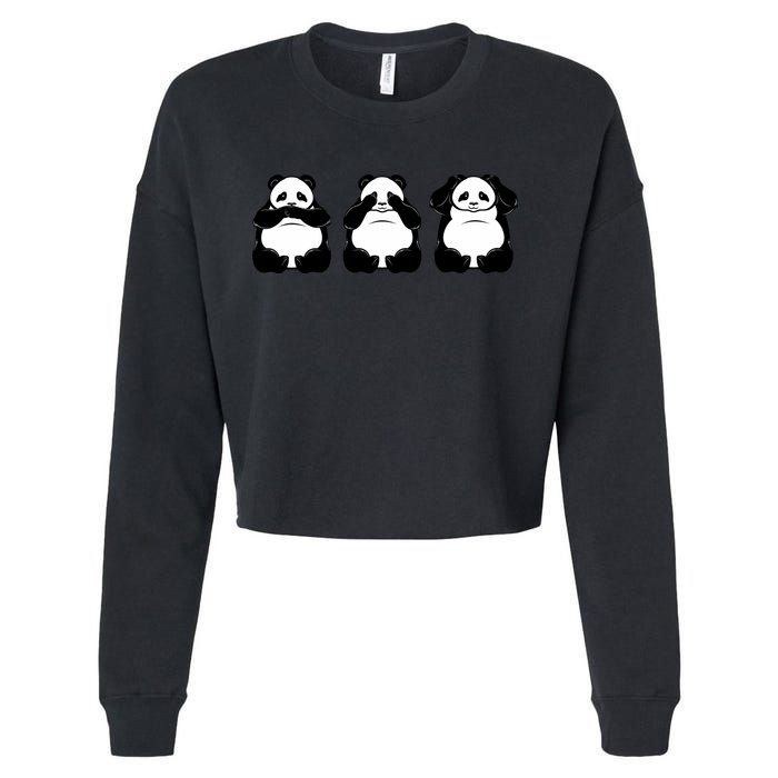 Peek A Boo Panda Cropped Pullover Crew