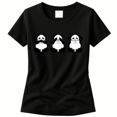 Peek A Boo Panda Womens T-Shirt
