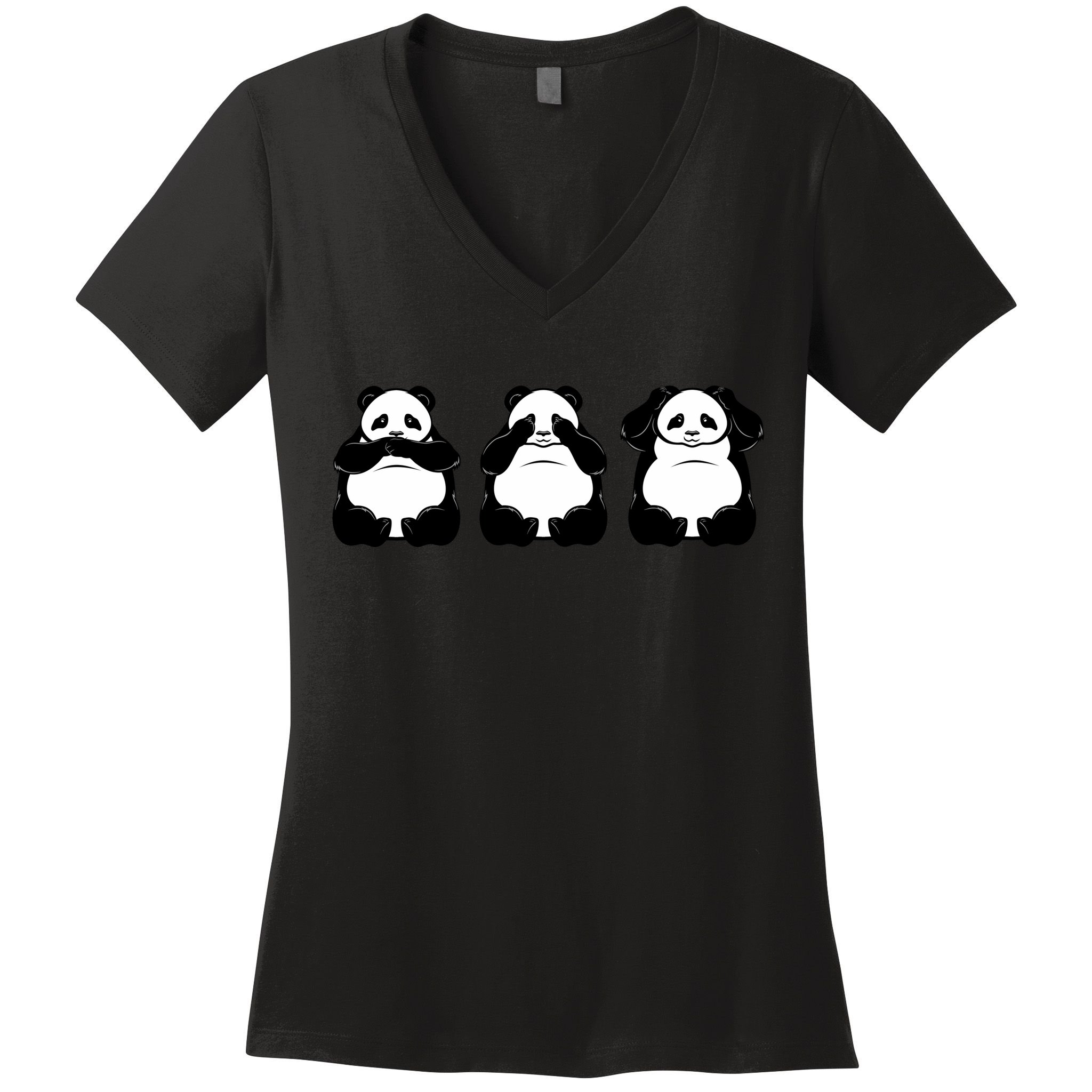 Peek A Boo Panda Women's V-Neck T-Shirt