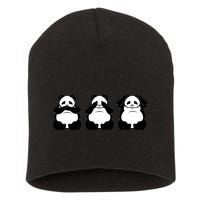 Peek A Boo Panda Short Acrylic Beanie