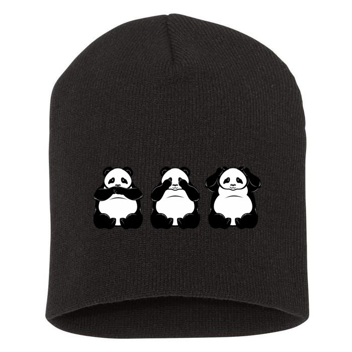 Peek A Boo Panda Short Acrylic Beanie