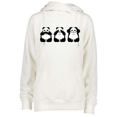 Peek A Boo Panda Womens Funnel Neck Pullover Hood