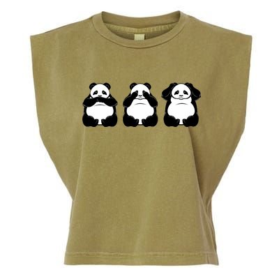 Peek A Boo Panda Garment-Dyed Women's Muscle Tee