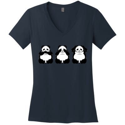 Peek A Boo Panda Women's V-Neck T-Shirt