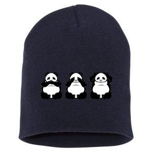 Peek A Boo Panda Short Acrylic Beanie