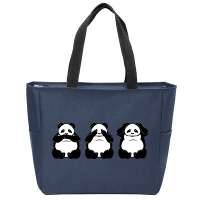 Peek A Boo Panda Zip Tote Bag