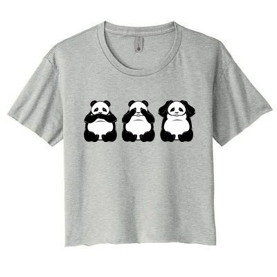 Peek A Boo Panda Women's Crop Top Tee