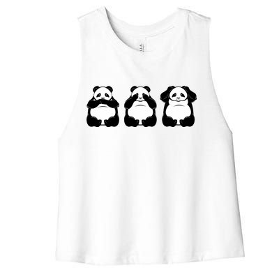 Peek A Boo Panda Women's Racerback Cropped Tank