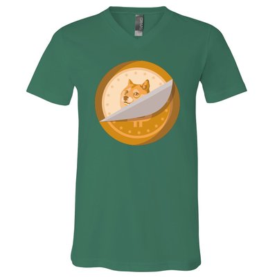 Peeled Off DogeCoin V-Neck T-Shirt