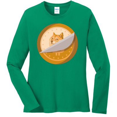 Peeled Off DogeCoin Ladies Long Sleeve Shirt