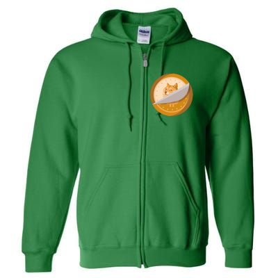 Peeled Off DogeCoin Full Zip Hoodie