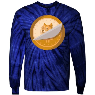 Peeled Off DogeCoin Tie-Dye Long Sleeve Shirt