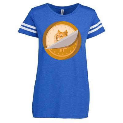 Peeled Off DogeCoin Enza Ladies Jersey Football T-Shirt