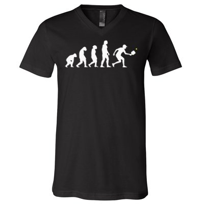 Pickleball Evolution Funny Pickleball V-Neck T-Shirt