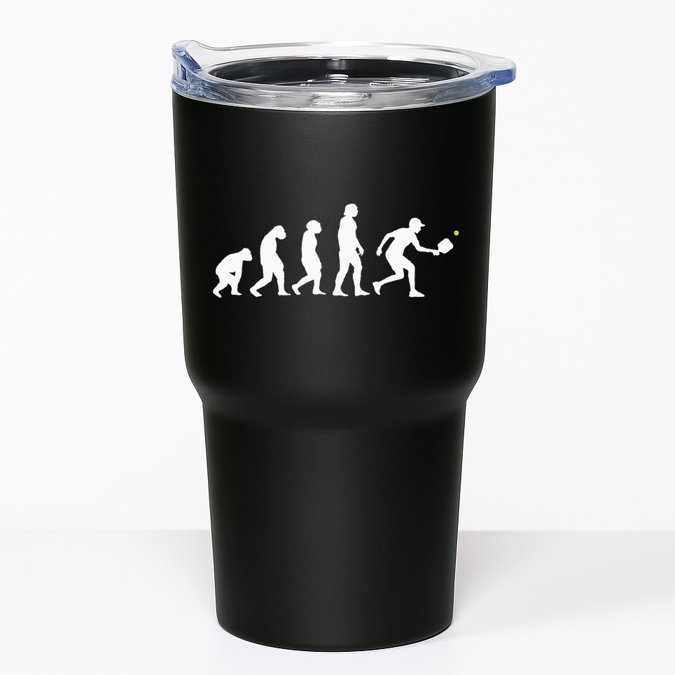 Pickleball Evolution Funny Pickleball Tumbler