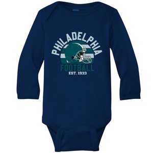 Philadelphia Eagle Football Est 1933 Team Supporter Baby Long Sleeve Bodysuit